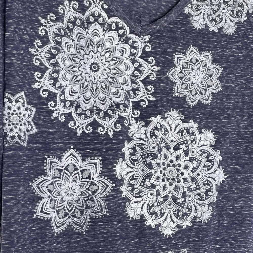 Style & Co. Plus Size Macy’s purple Mandala short sleeve T-Shirt Size 2X - Picture 6 of 9